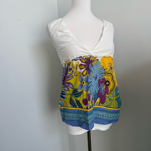 Y2K Urban Behaviour Floral Scarf Top – Boho Cottagecore Festival Blouse XS - Picture 2 of 6